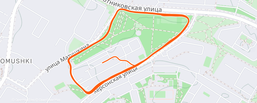 Map of the activity, 10 км по ~4:00