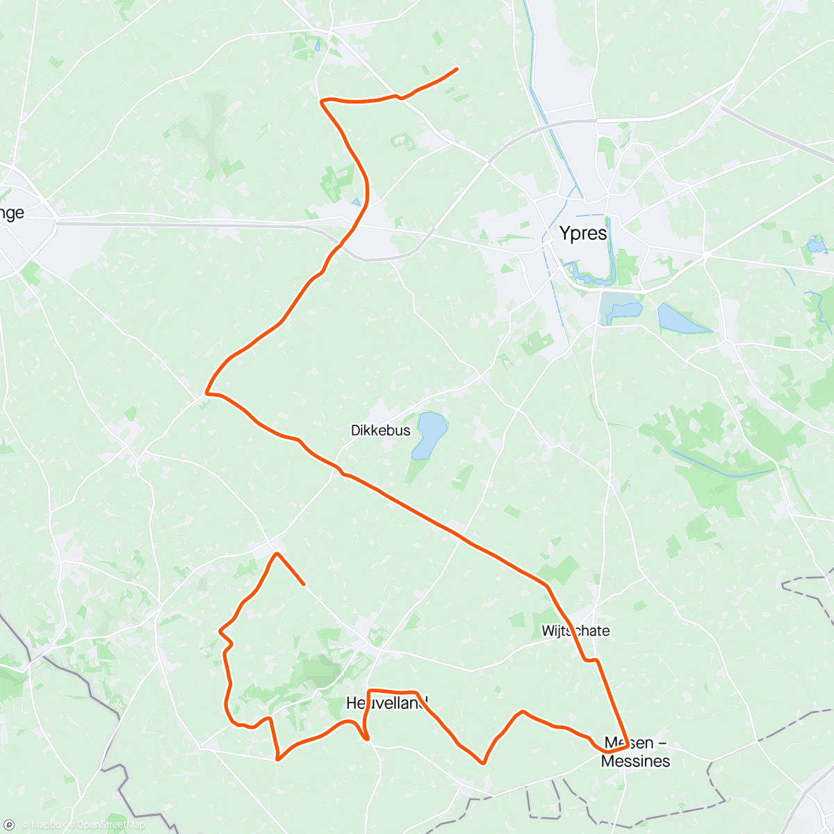 Mapa de la actividad, UCI 1.1 Dwars door de Westhoek
