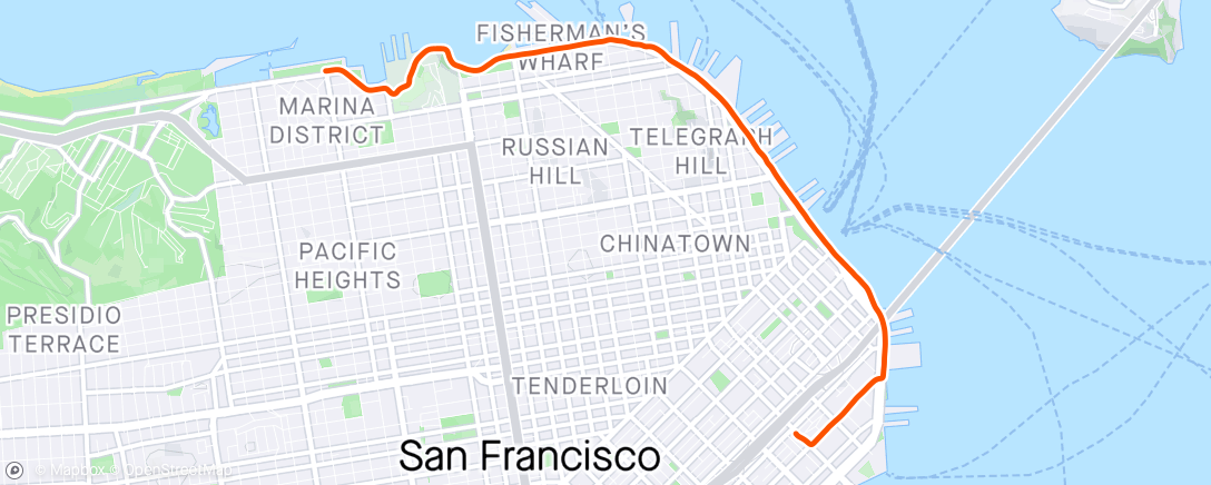 Map of the activity, FulGaz - San Francisco Waterfront