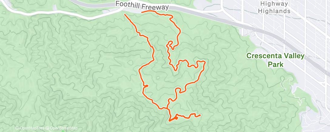 Map of the activity, Afternoon Trail Run