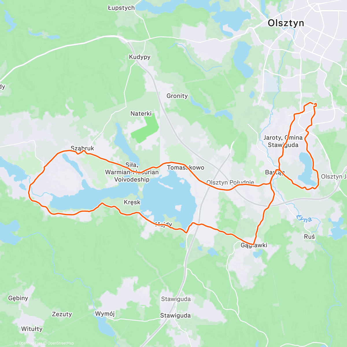 Map of the activity, Jesienne Wulpińskie