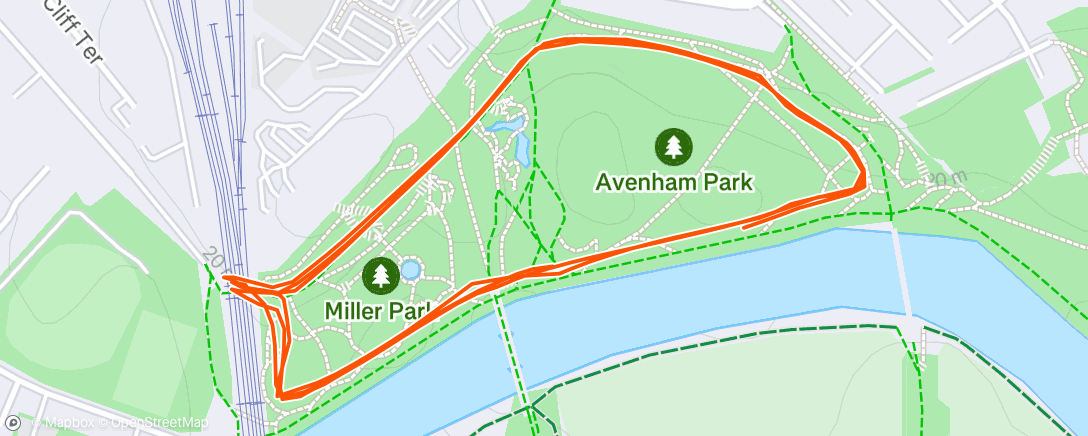 Map of the activity, Preston park Run