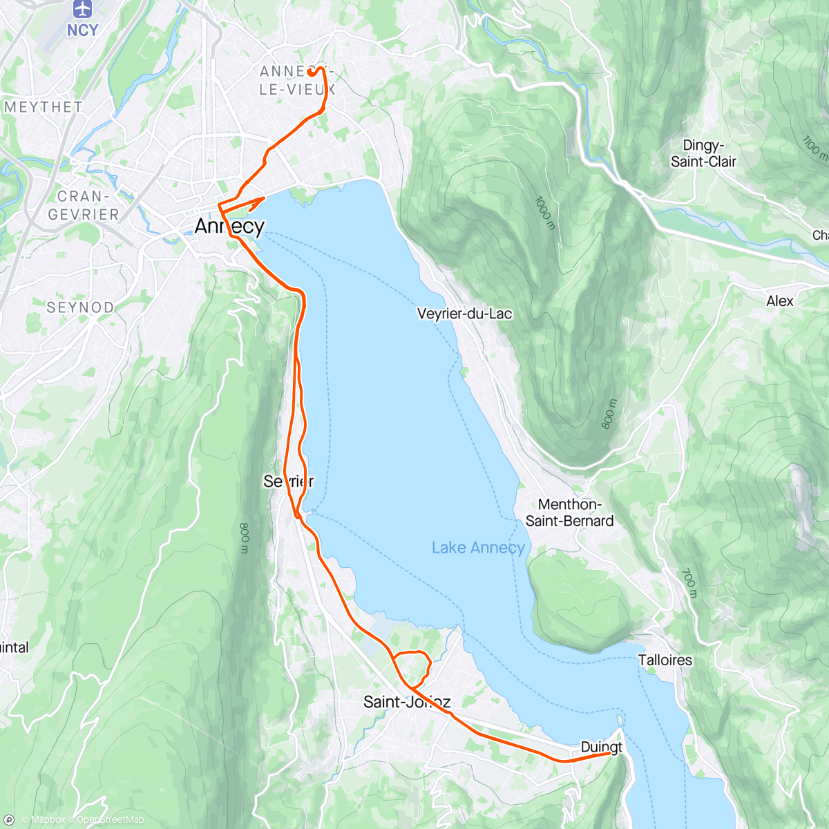 Map of the activity, Ravito Pour Romain sur le Marathon d’Annecy