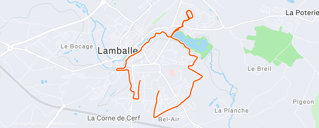 Map of the activity, Afternoon Run