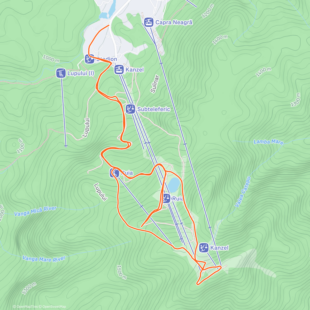 Map of the activity, Morning Backcountry Ski