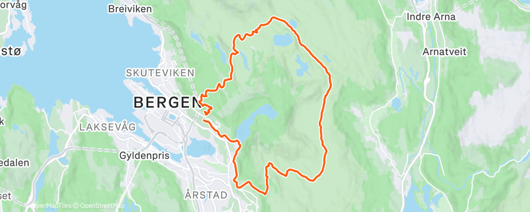 Map of the activity, Mountain run