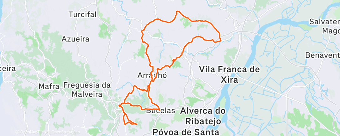 Map of the activity, Volta de bicicleta à hora do almoço
