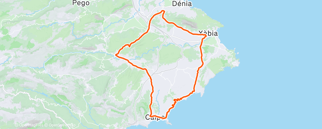 Map of the activity, Pedalata pomeridiana