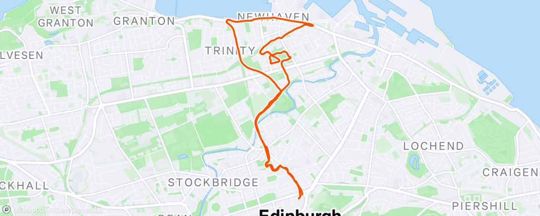 Map of the activity, Evening Run
