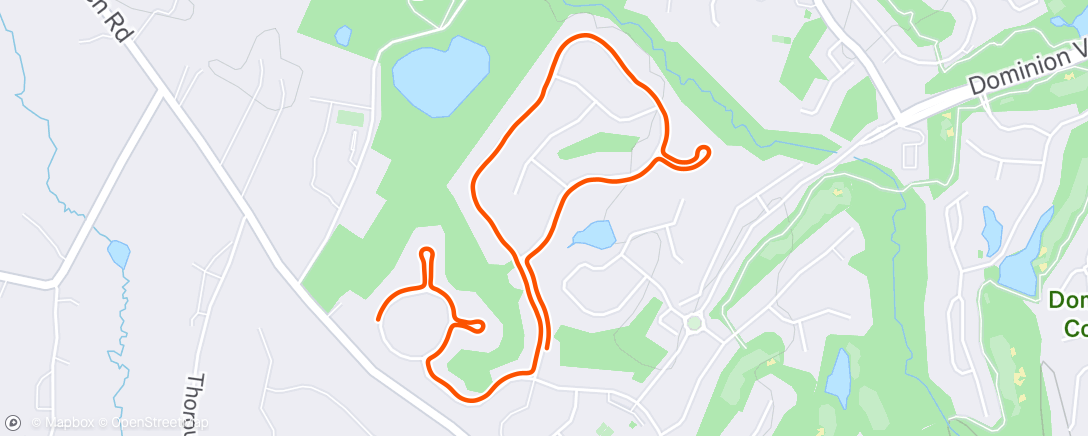 Map of the activity, Afternoon Run