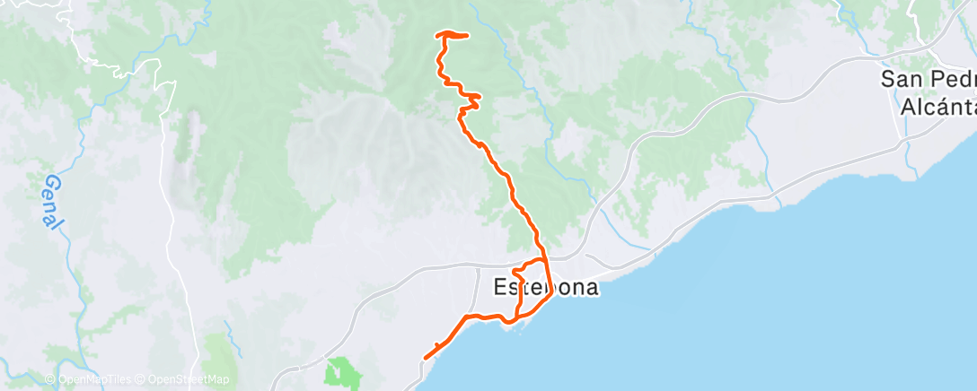 Map of the activity, Switching braces on outdoor Zwift