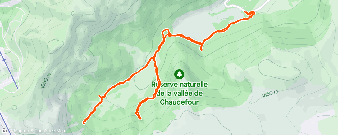 Map of the activity, Vallée de Chaudefour et ses 3 cascades