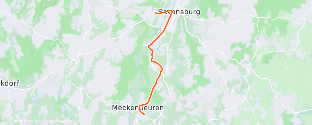 Map of the activity, Night Ride