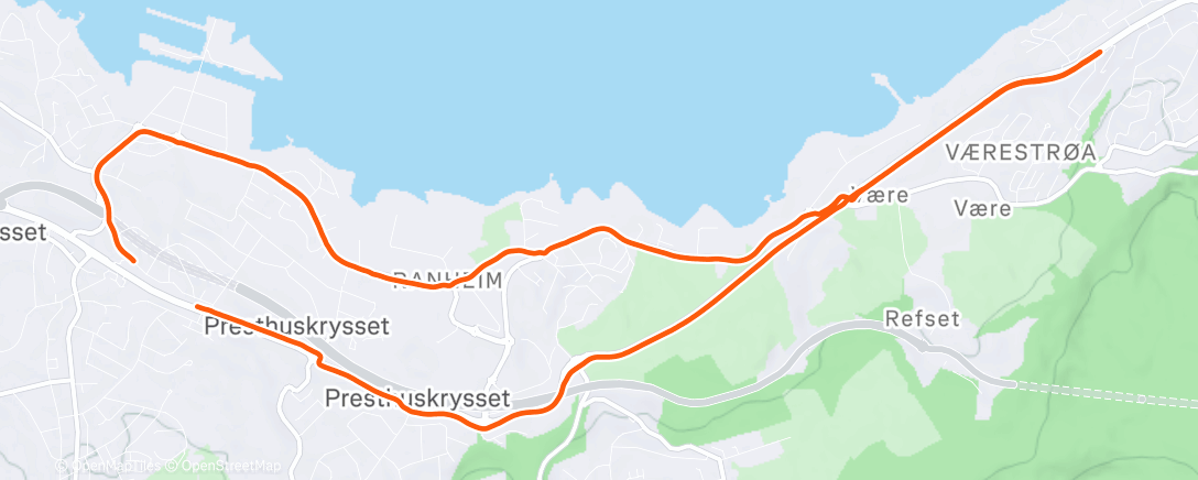 Map of the activity, Afternoon Run