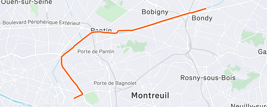 Карта физической активности (Sortie vélo en soirée)