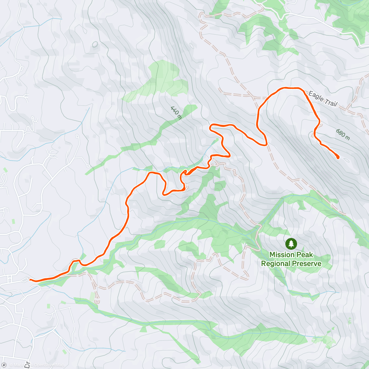 Map of the activity, Morning Hike