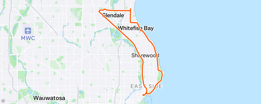 Map of the activity, LR workout