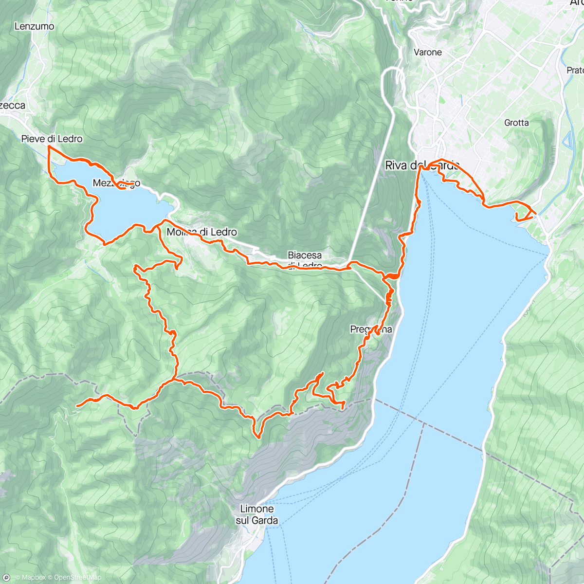Map of the activity, Strada del Ponale, Punta Larici, Passo Nota, Lago di Ledro