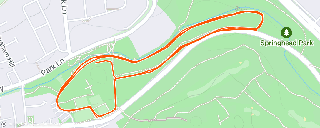 Map of the activity, Parkrun #225 Rothwell
