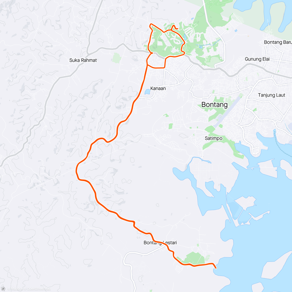 Map of the activity, Ride to Lallo Beach