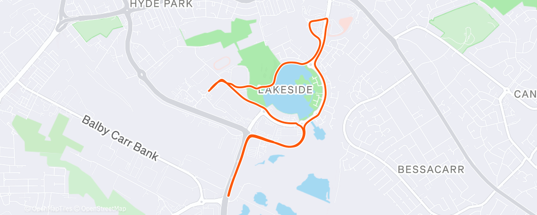 Map of the activity, Afternoon Run