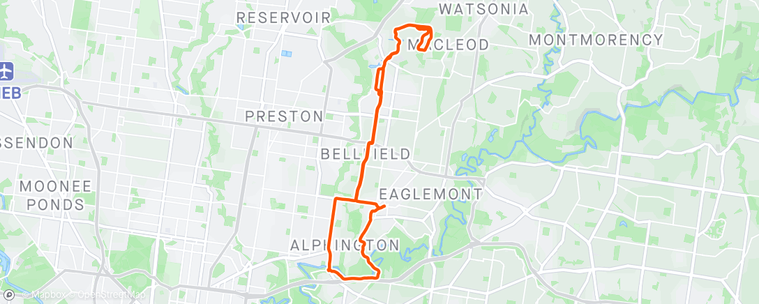 Map of the activity, Morning Ride