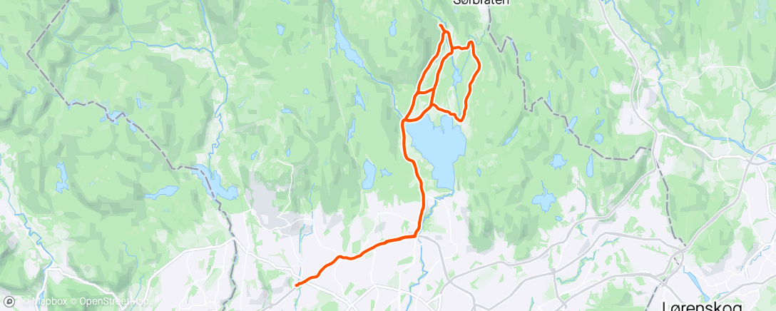 Map of the activity, Runder i Maridalen med Berte