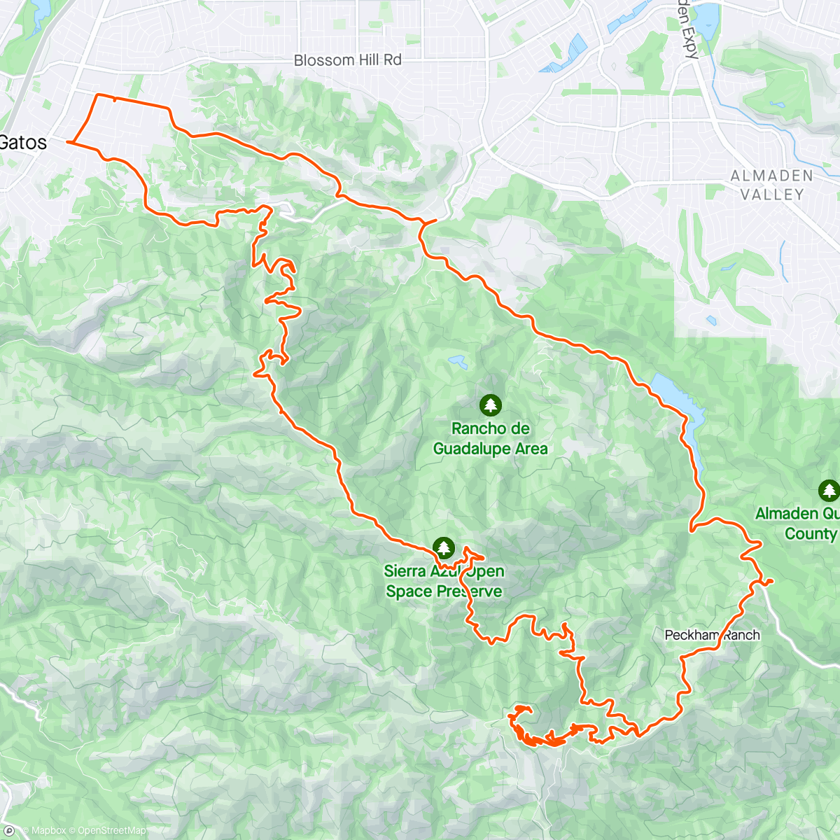 Map of the activity, Kennedy to Umunhum
