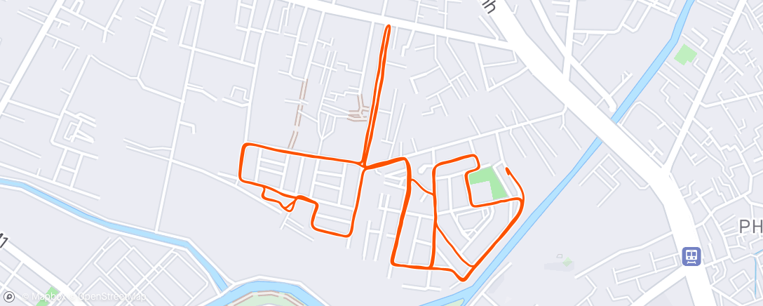 Map of the activity, Afternoon Run