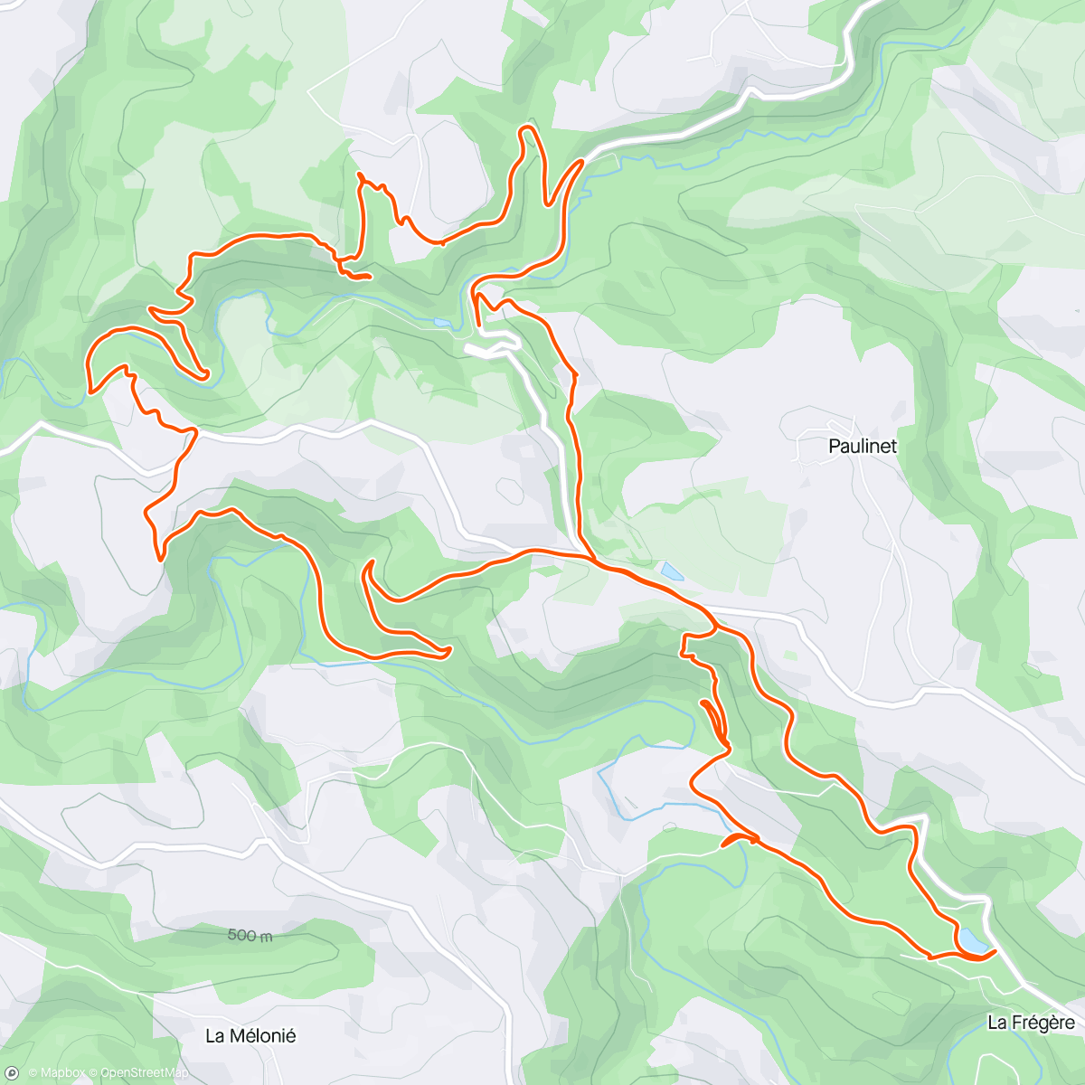 Map of the activity, Trail gorges de l'oulas, saint jean de Jeanne