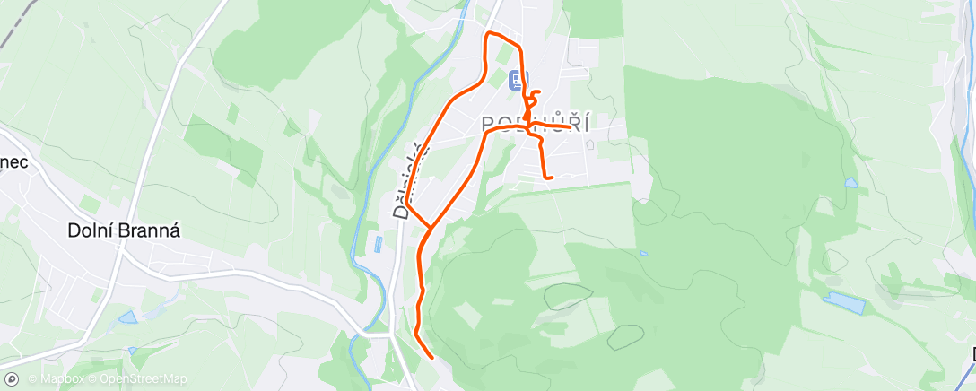 Map of the activity, Afternoon Run