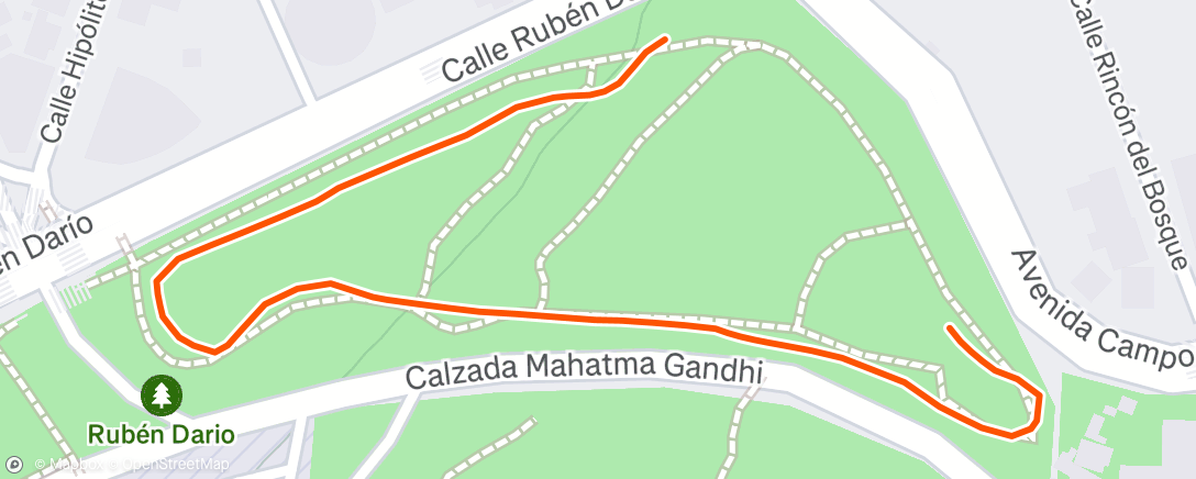 Map of the activity, Carrera por la mañana