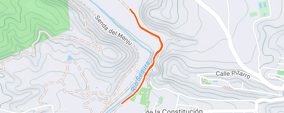 Map of the activity, Afternoon Run