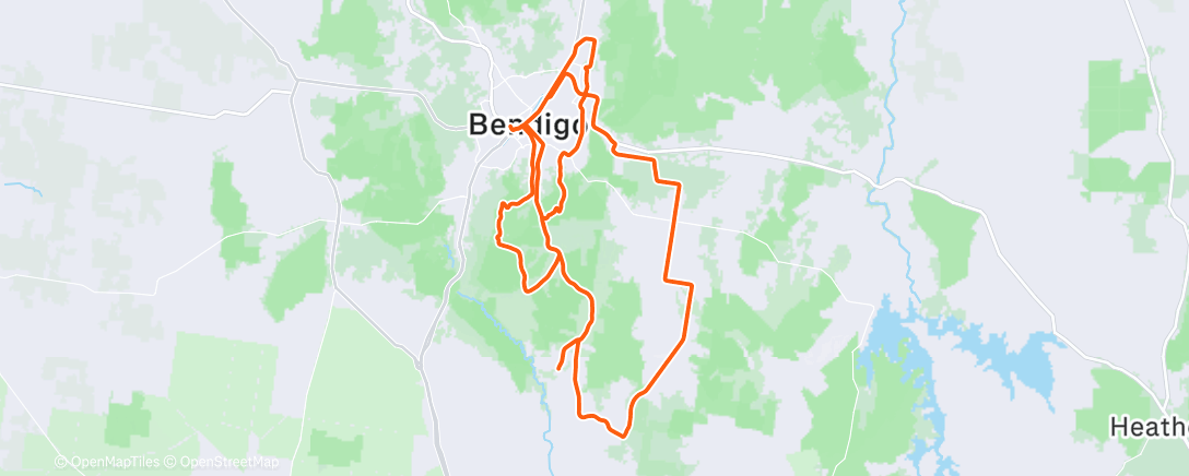 Map of the activity, Cycling