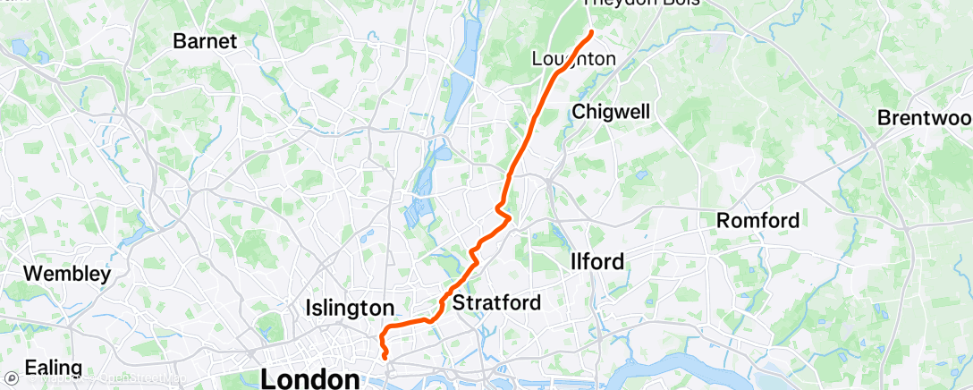 Map of the activity, Afternoon Ride