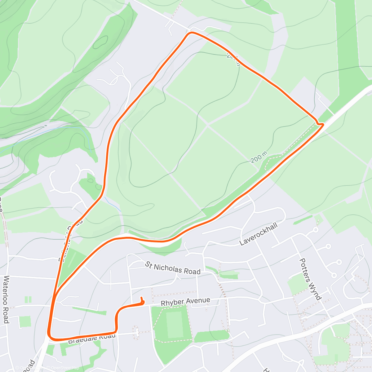 Map of the activity, NYD walk with Andy