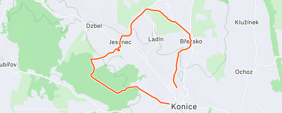 Map of the activity, Morning Run