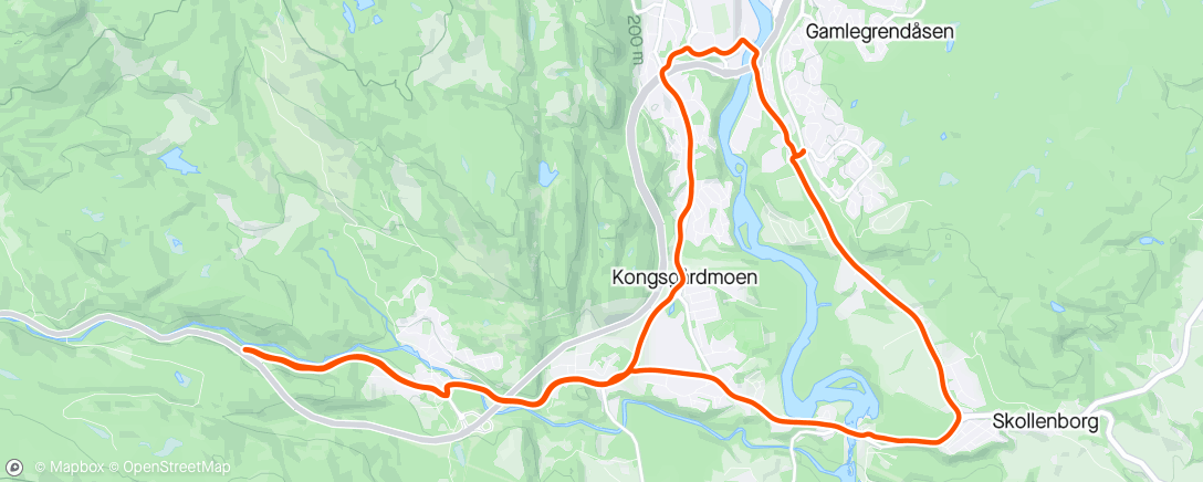 Map of the activity, Gore-tex Afternoon Ride