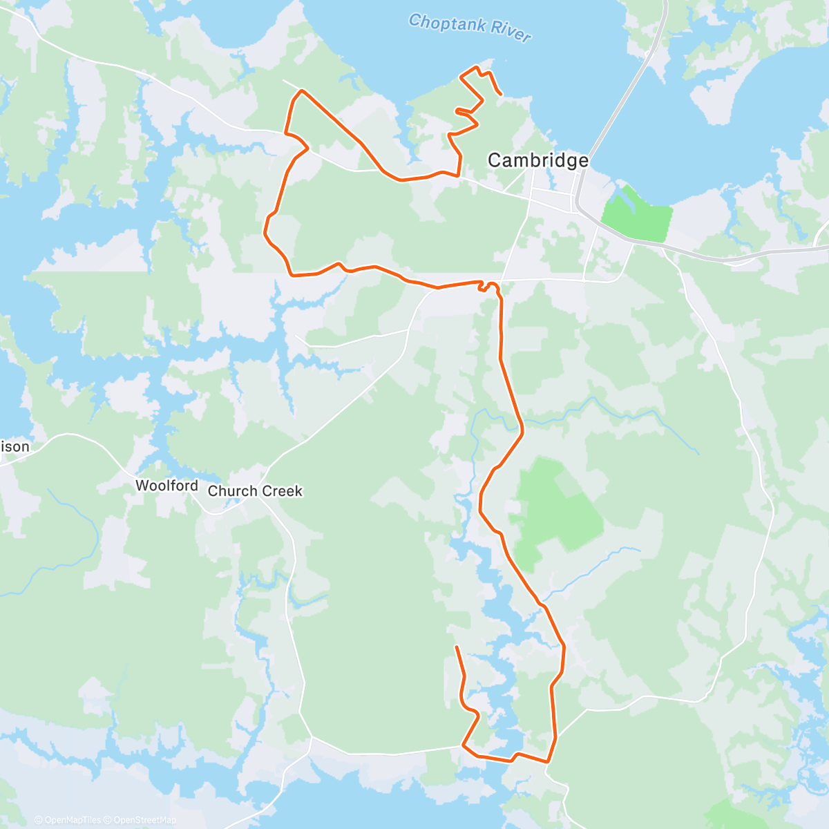 Map of the activity, ROUVY - IRONMAN Maryland (1st loop)