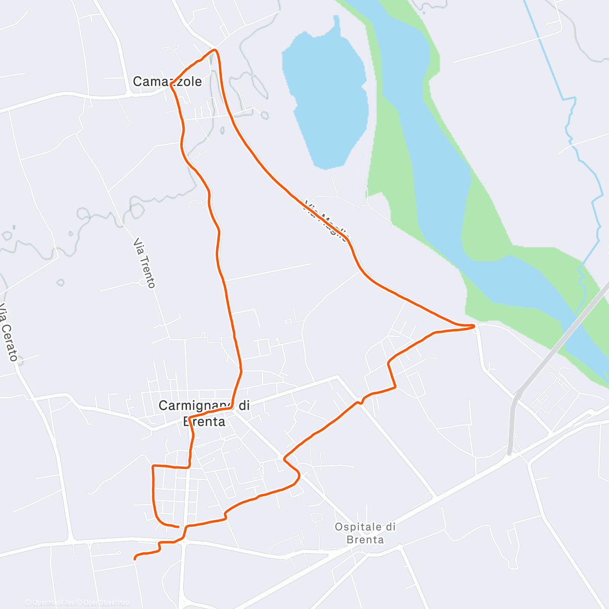 Map of the activity, Corsa dell'ora di pranzo