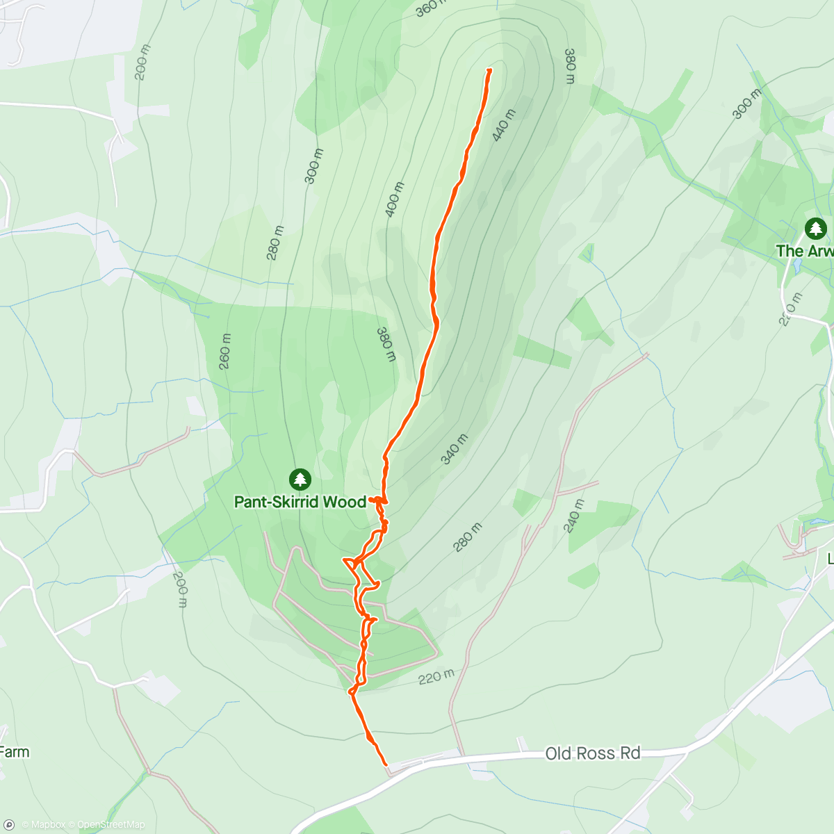 Map of the activity, Lovely hike up the Skirrid with Rob & the kids