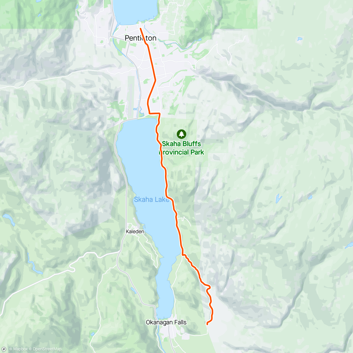 Map of the activity, ROUVY - Canada | British Columbia - Skaha Lake - sprint