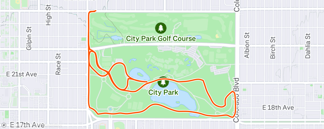 Map of the activity, Afternoon Run