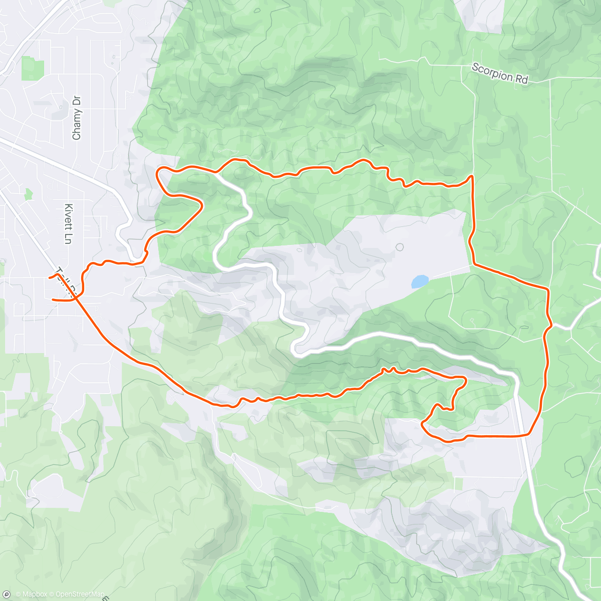 Mapa da atividade, Toll Road - Loftis Loop.   About as much dirt as possible to make it a loop.
