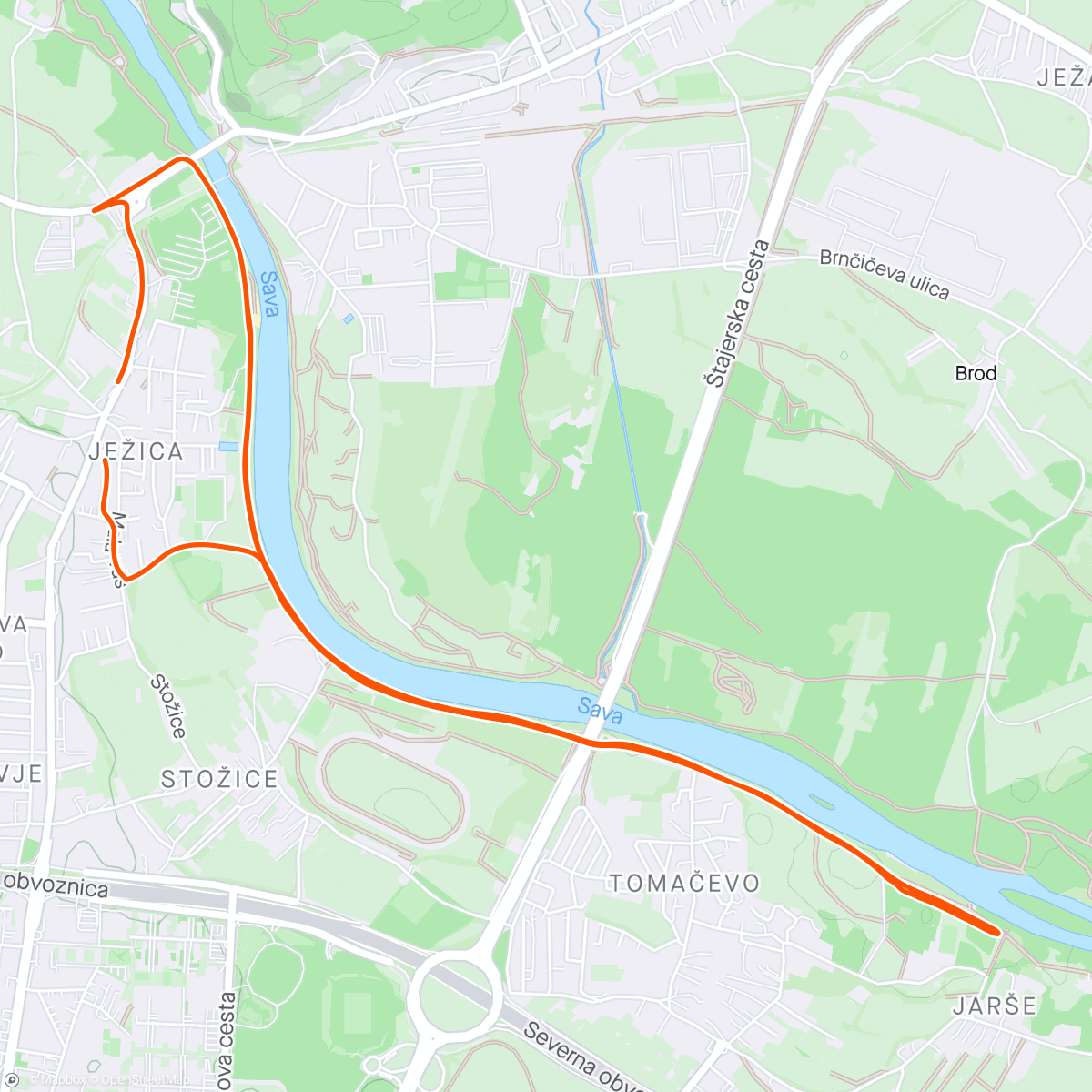 Map of the activity, 15min, 2 x (10 x 30s fast/30s easy), 10min