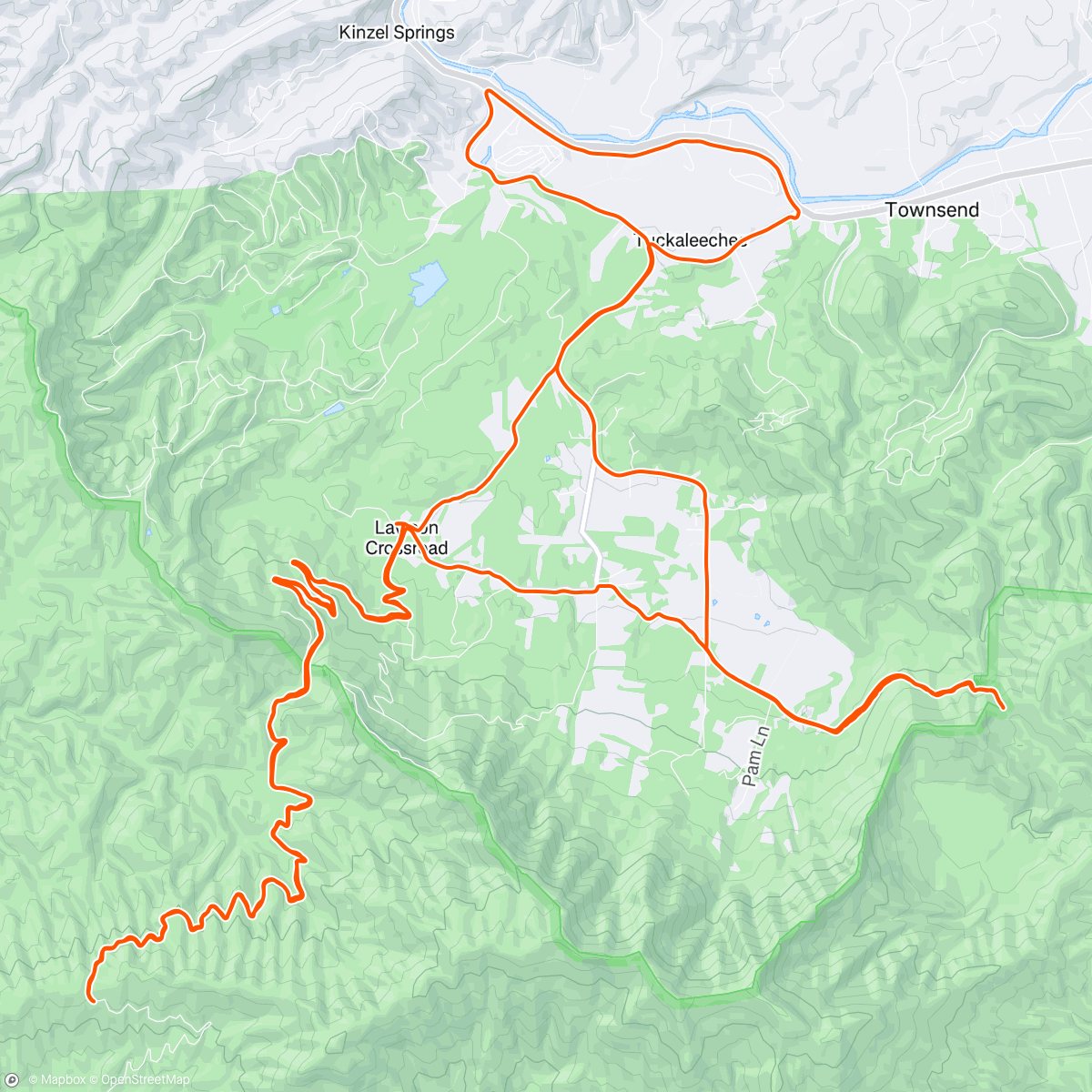 Map of the activity, Lunch Ride