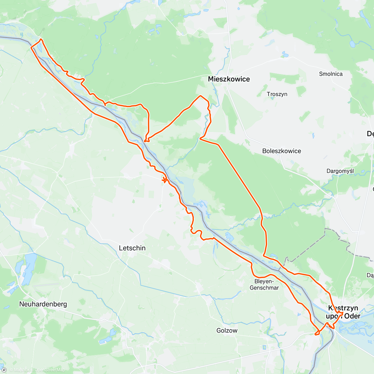 Map of the activity, Gorzowszczyzna 3 - Kostrzyn Siekierki und zurück