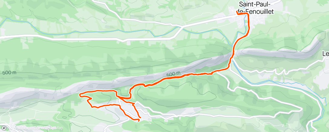 Map of the activity, Morning Hike.