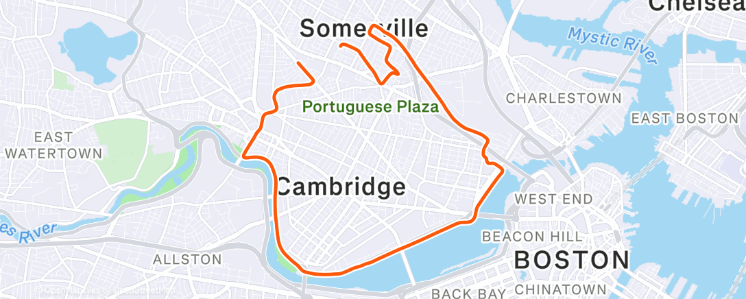 Map of the activity, Evening Run