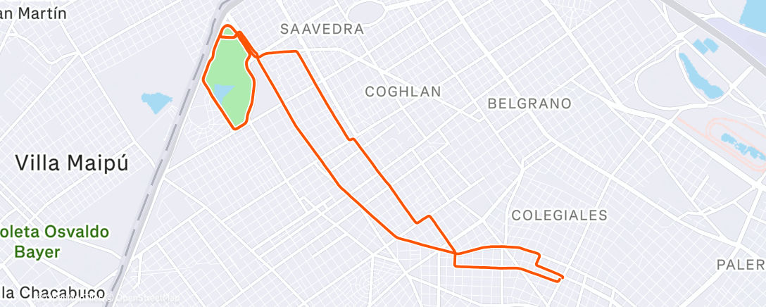 Map of the activity, Vuelta ciclista a la hora del almuerzo